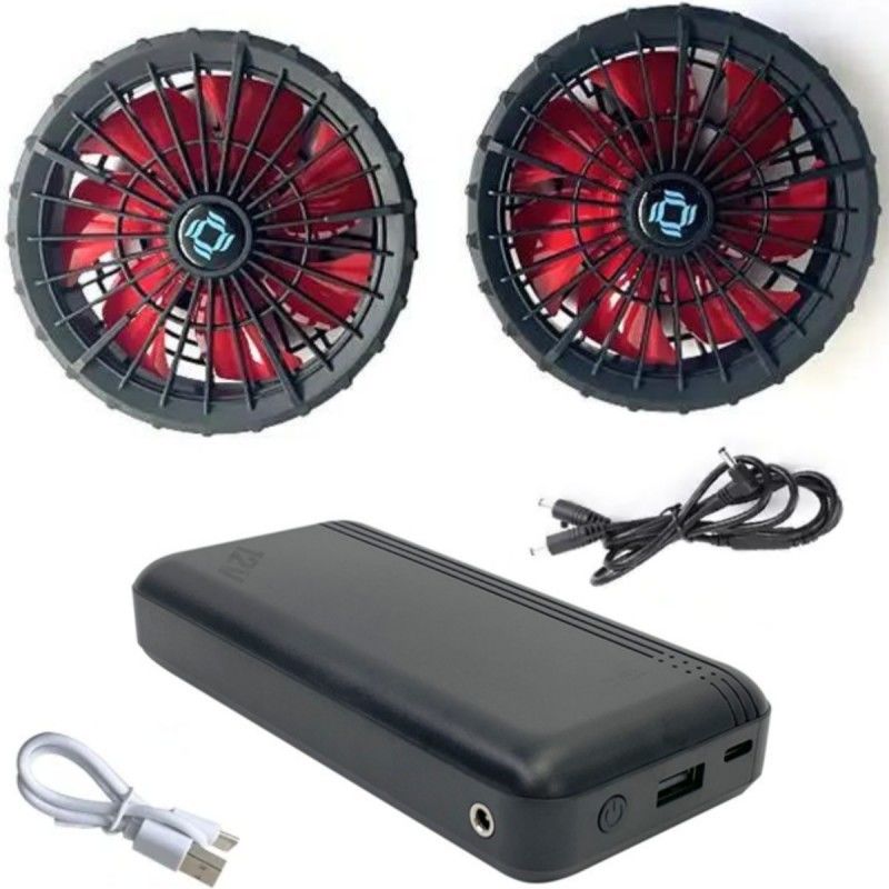 वातानुकूलित जैकेट शीतलन पंखे बैटरी 12v 20000mAh उच्च गति 10H कार्य समय