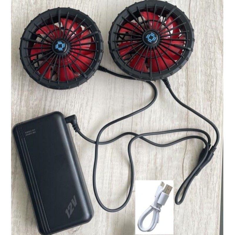 वातानुकूलित जैकेट शीतलन पंखे बैटरी 12v 20000mAh उच्च गति 10H कार्य समय