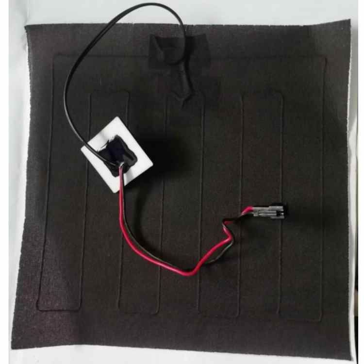 कस्टम कपड़े हीटिंग पैड आकार 20x20 सेमी 3.7V SM 2Pin प्लग के साथ