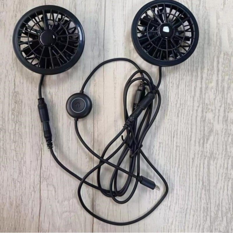 पैंट पंखे 2pcs छोटे शीतलन पंखे 5V प्रकार-सी प्लग के साथ