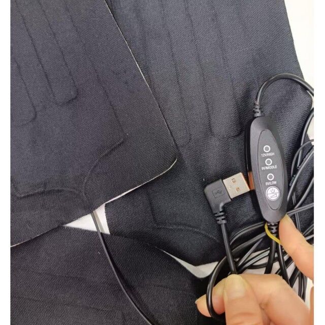 कस्टम हीटिंग पैड 30X15 सेमी 3 पैड एक 12 वी कपड़े हीटर में हीटिंग कुर्सी के लिए यूएसबी स्विच नियंत्रक के साथ